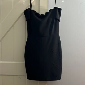 B Darlin Black Scalloped Mini Dress